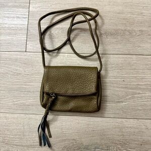 Mossimo Olive Green Faux Leather Small Crossbody Bag